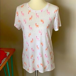 Llama Love by Zoe and Liv * Size Medium White Pink